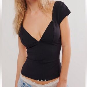 Free People Black Crop Top